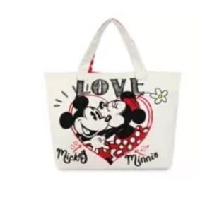 Mickey and Minnie Love Canvas Tote